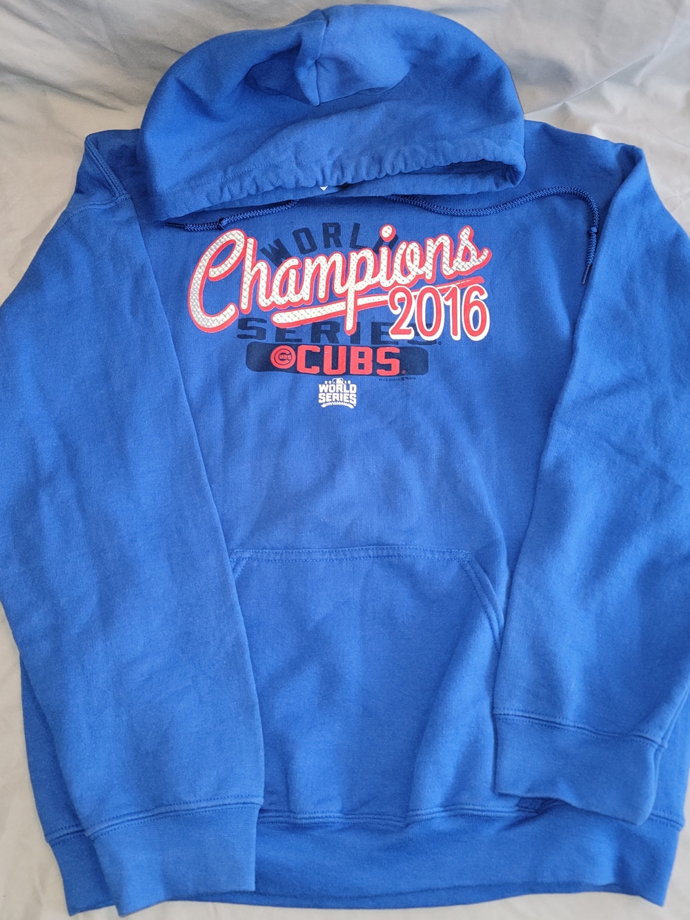 Chicago Cubs 2016 World Series Champs Sweatshirt Blue Pullover Medium.